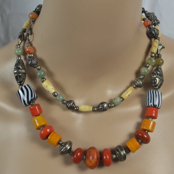 Beautiful Bead Boho Ethnic Custom Made Long Necklace - Picture 2 of 2